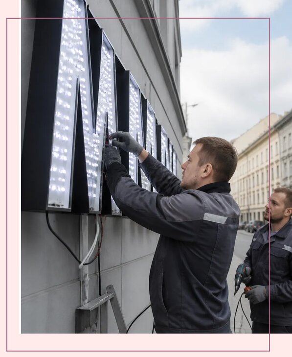 Изготовление и монтаж светодиодных LED вывесок в Дагестанских Огнях