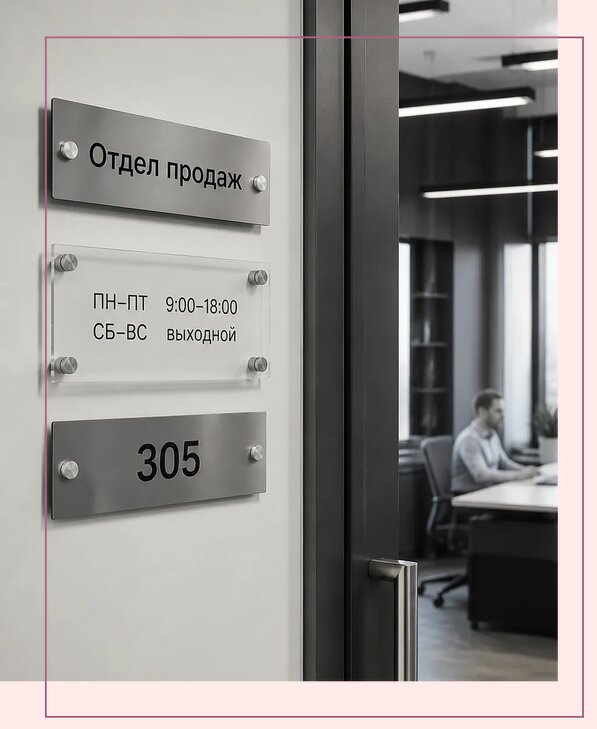 Офисные таблички на дверь в Дагестанских Огнях по цене от 5058 р. | Аванза-Дгс